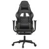 Massage Gaming Chair with Footrest Black&Gray Faux Leather