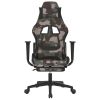 Massage Gaming Chair with Footrest Black and Camouflage Fabric