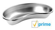 Dukal Stainless Steel Kidney Tray 10"; Kidney Shaped Curved Dish Basin 26 Oz. Reusable Metal Kidney Dish. Ideal for Surgical/Medical/Vet/Tattooist/Bea