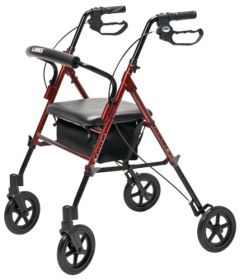 Set n' Go Wide Rollator Ht Adj Burgundy