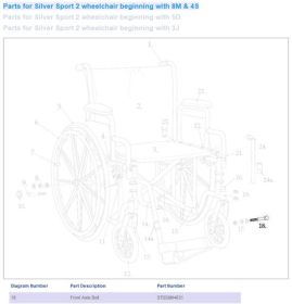 Front Axle Bolt only for Silver Sport II Wheelchair