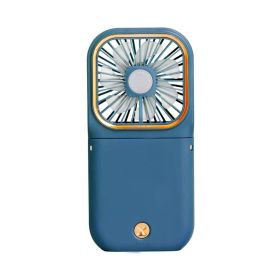 Newly Portable Hands Free Neck Multi-purpose 3 in1 Rechargeable Foldable Mini Cooler Folding Usb Electric Power Fans (Color: Blue)