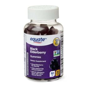 Equate Black Elderberry Gummies; Immune Health Support; 60 Count (Brand: Equate)