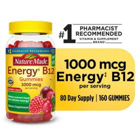 Nature Made Energy B12 1000 mcg Gummies; Dietary Supplement; 160 Count (Brand: Nature Made)