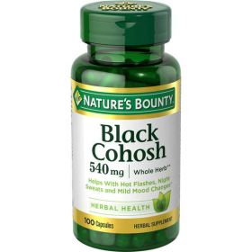 Nature's Bounty Black Cohosh Capsules; 540 mg; 100 Count (Brand: Nature's Bounty)