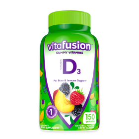 Vitafusion Vitamin D3 Gummy Vitamins; Peach; Blackberry and Strawberry Flavored; 150 Count (Brand: Vitafusion)