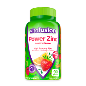 Vitafusion Power Zinc Gummy Vitamins; Strawberry Tangerine Flavored; 90 Count (Brand: Vitafusion)