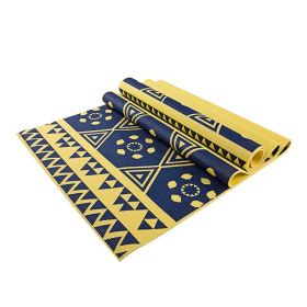 Printed PVC Yoga Mat (Color: Yellow)