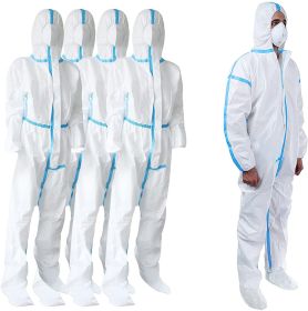 Disposable Coverall 3X-Large. White Paint Suit 50gsm Microporous Protective Suits with Zipper Front; Elastic Wrists; Attached Hood; Boots. Unisex Disp (Color: White / 1 pack)