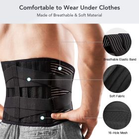 Pain Relief Waist Lumbar Support (Color: Black, size: L)