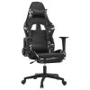 Massage Gaming Chair with Footrest Black&Camouflage Faux Leather