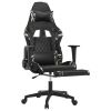 Massage Gaming Chair with Footrest Black&Camouflage Faux Leather