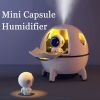 1pc 220ML Rechargeable Space Capsule Air Humidifier; USB Ultrasonic Cool Mist Aromatherapy Water Diffuser With Led Light Astronaut