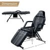 Massage Salon Tattoo Chair with Two Trays Esthetician Bed with Hydraulic Stool;  Multi-Purpose 3-Section Facial Bed Table;  Adjustable Beauty Barber S