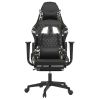 Massage Gaming Chair with Footrest Black&Camouflage Faux Leather