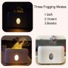 US Warehouse 200ml Flame Humidifier Flame Lights Aroma Diffusers 3D Flame Air Humidifier Ultrasonic Oil Diffuser